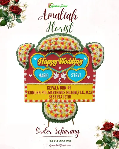 Karangan Papan Bunga Pernikahan di Gembor